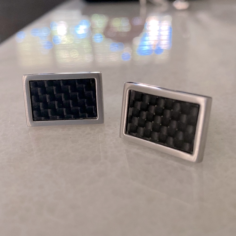 Carbon Fiber Stainless Steel Cuff Links